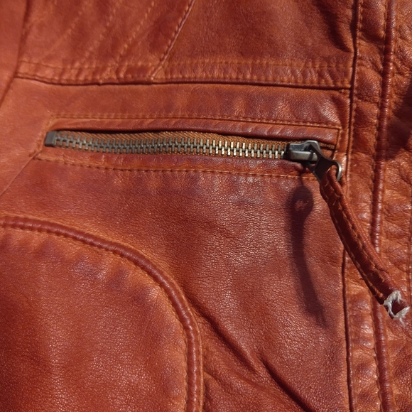 Sebby Collection Faux Leather Medium Brown Jacket - Picture 12 of 14